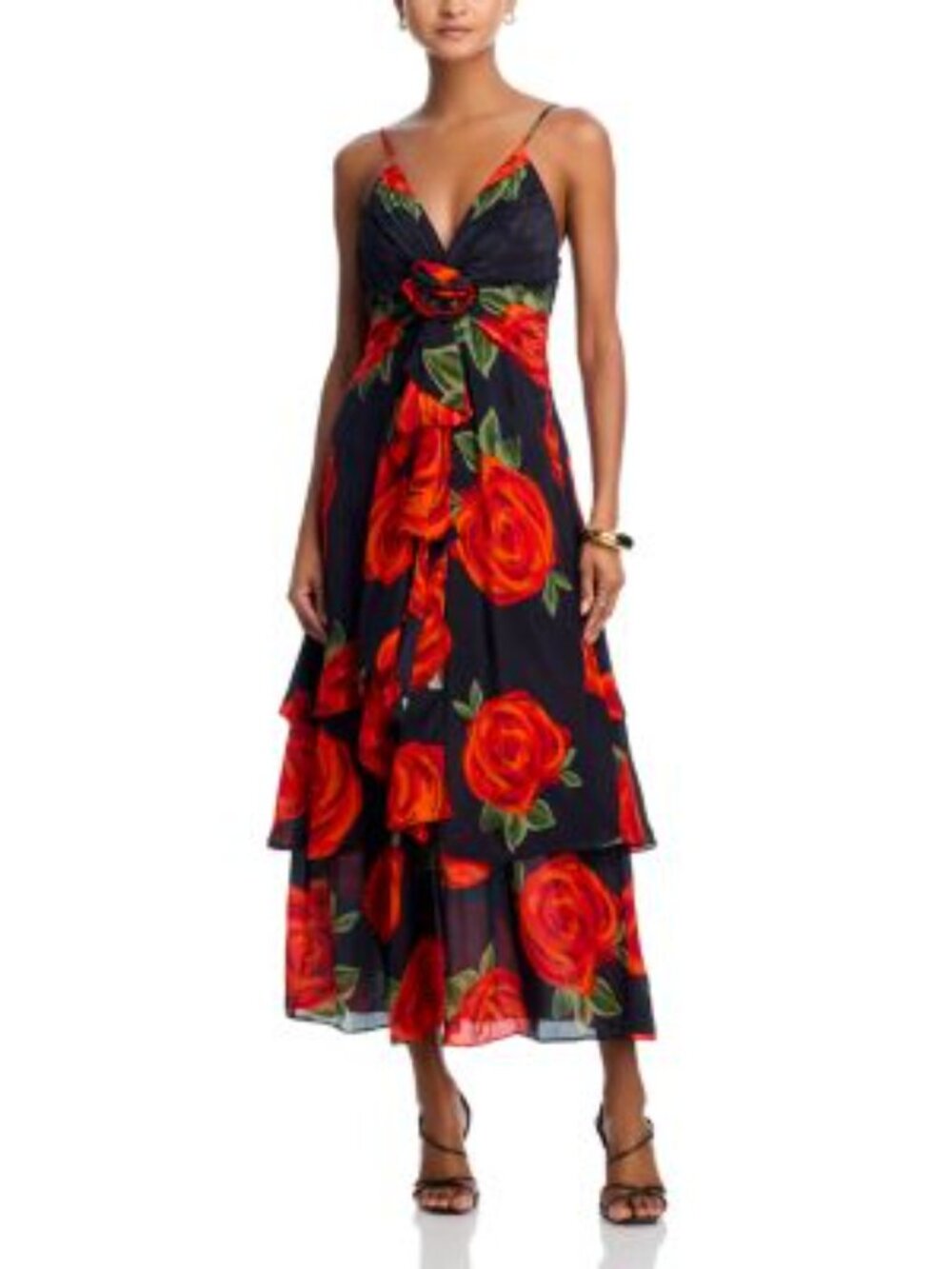 FARM‎ Rio Latin Roses Black Flower Dress - Picture 5 of 7